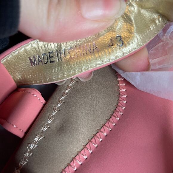 SOCOSANDS Pink Tan Strappy Sandals NWOT 43 Rubber Sole Elastic Strap 9 - Picture 4 of 4